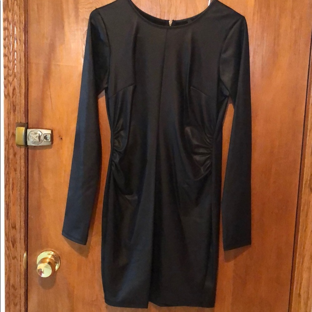 Long sleeve leather like dress